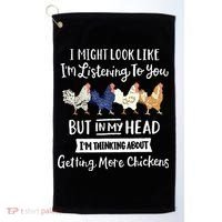 Funny Chicken Farmer Women Men Getting A Lot Chickens Golf Towel thumb 0