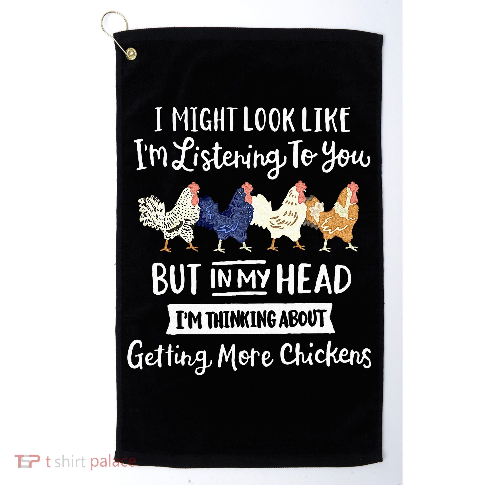 Funny Chicken Farmer Women Men Getting A Lot Chickens Golf Towel