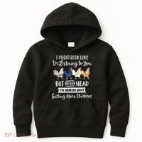 Funny Chicken Farmer Women Men Getting A Lot Chickens Kids Hoodie thumb 0