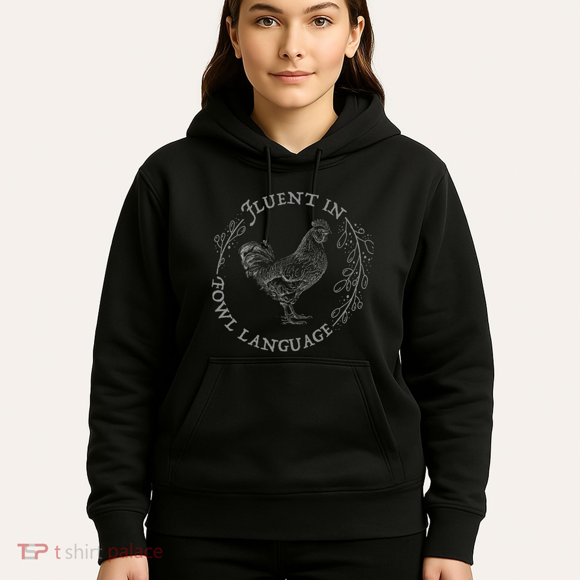 Funny Chicken Fluent In Fowl Language Retro Style Hoodie