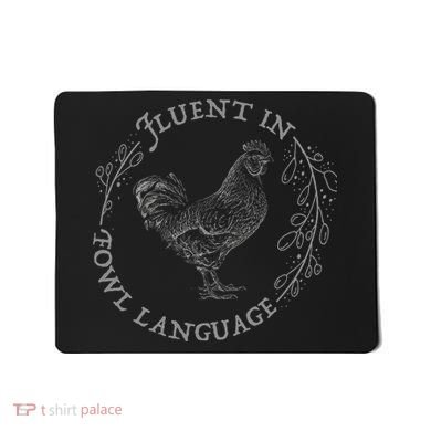 Funny Chicken Fluent In Fowl Language Retro Style Mousepad