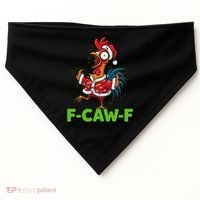 Funny Christmas  F CAW F Chicken Rooster USA-Made Doggie Bandana thumb 0
