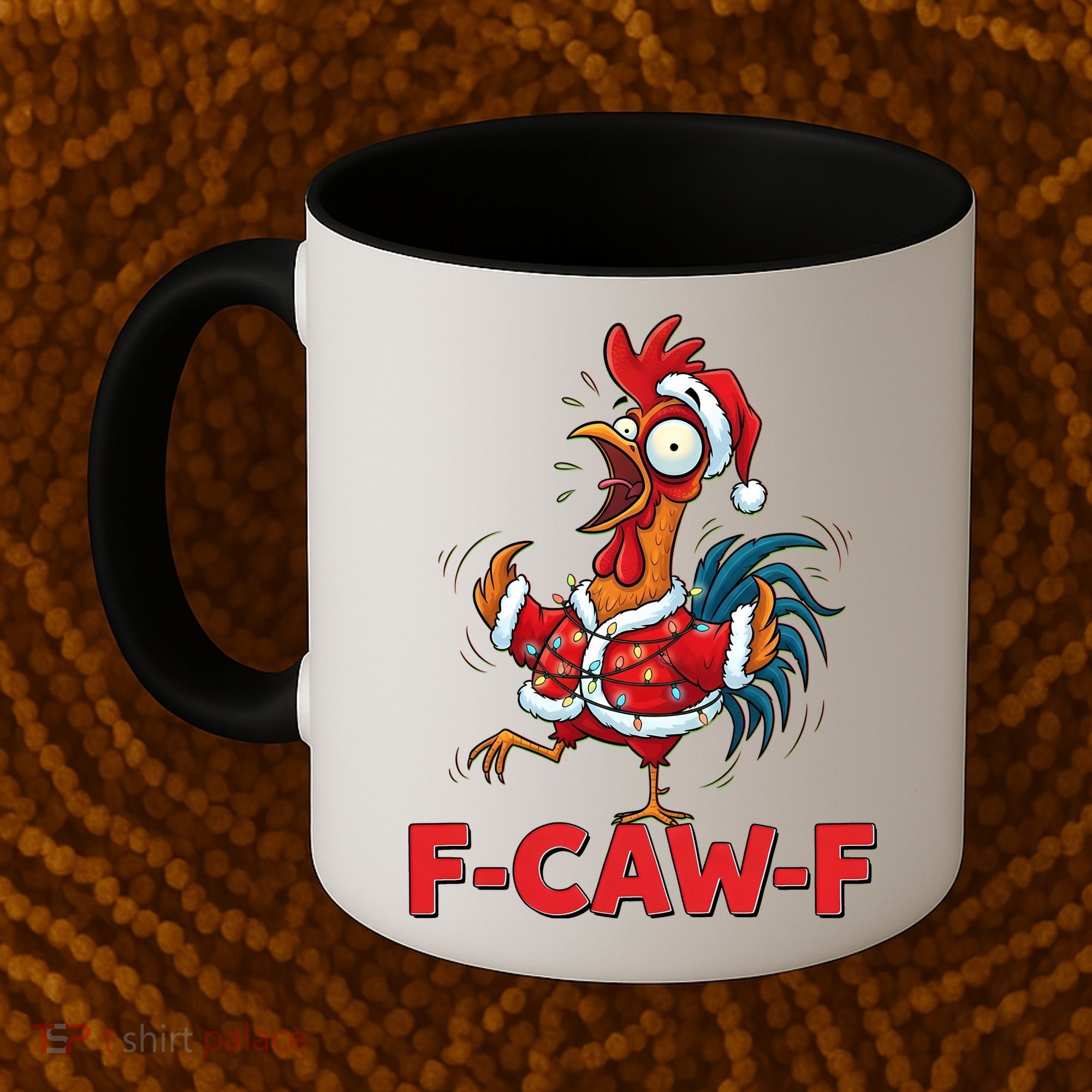 Funny Christmas  F CAW F Chicken Rooster Coffee Mug