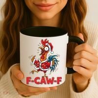Funny Christmas  F CAW F Chicken Rooster Coffee Mug thumb 3