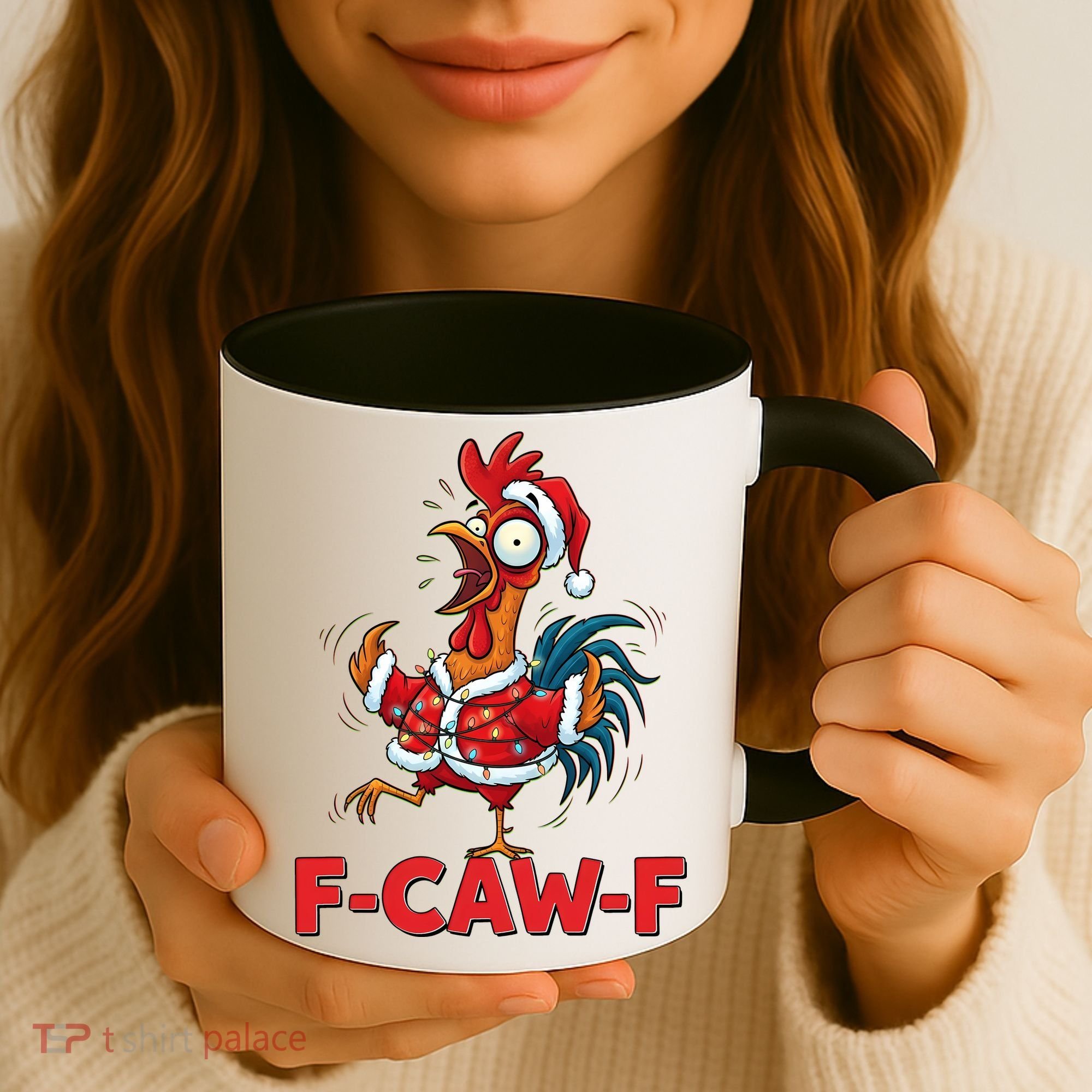 Funny Christmas  F CAW F Chicken Rooster Coffee Mug