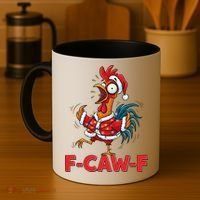 Funny Christmas  F CAW F Chicken Rooster Coffee Mug thumb 4