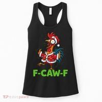 Funny Christmas  F CAW F Chicken Rooster Women's Tank Top thumb 0