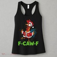 Funny Christmas  F CAW F Chicken Rooster Women's Tank Top thumb 3