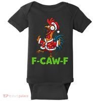 Funny Christmas  F CAW F Chicken Rooster Baby Bodysuit thumb 0