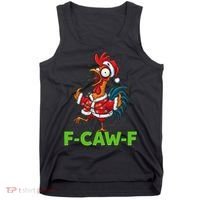 Funny Christmas  F CAW F Chicken Rooster Tank Top thumb 0