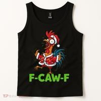 Funny Christmas  F CAW F Chicken Rooster Tank Top thumb 2
