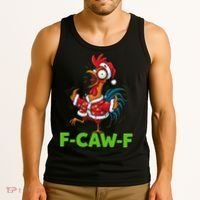 Funny Christmas  F CAW F Chicken Rooster Tank Top thumb 3