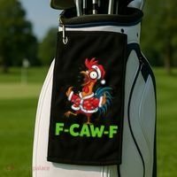 Funny Christmas  F CAW F Chicken Rooster Golf Towel thumb 2