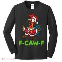 Funny Christmas  F CAW F Chicken Rooster Kids Long Sleeve Shirt thumb 0
