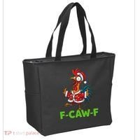 Funny Christmas  F CAW F Chicken Rooster Tote Bag thumb 2