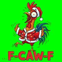 Funny Christmas  F CAW F Chicken Rooster Long Sleeve Shirt thumb 2