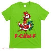 Funny Christmas  F CAW F Chicken Rooster T-Shirt thumb 0