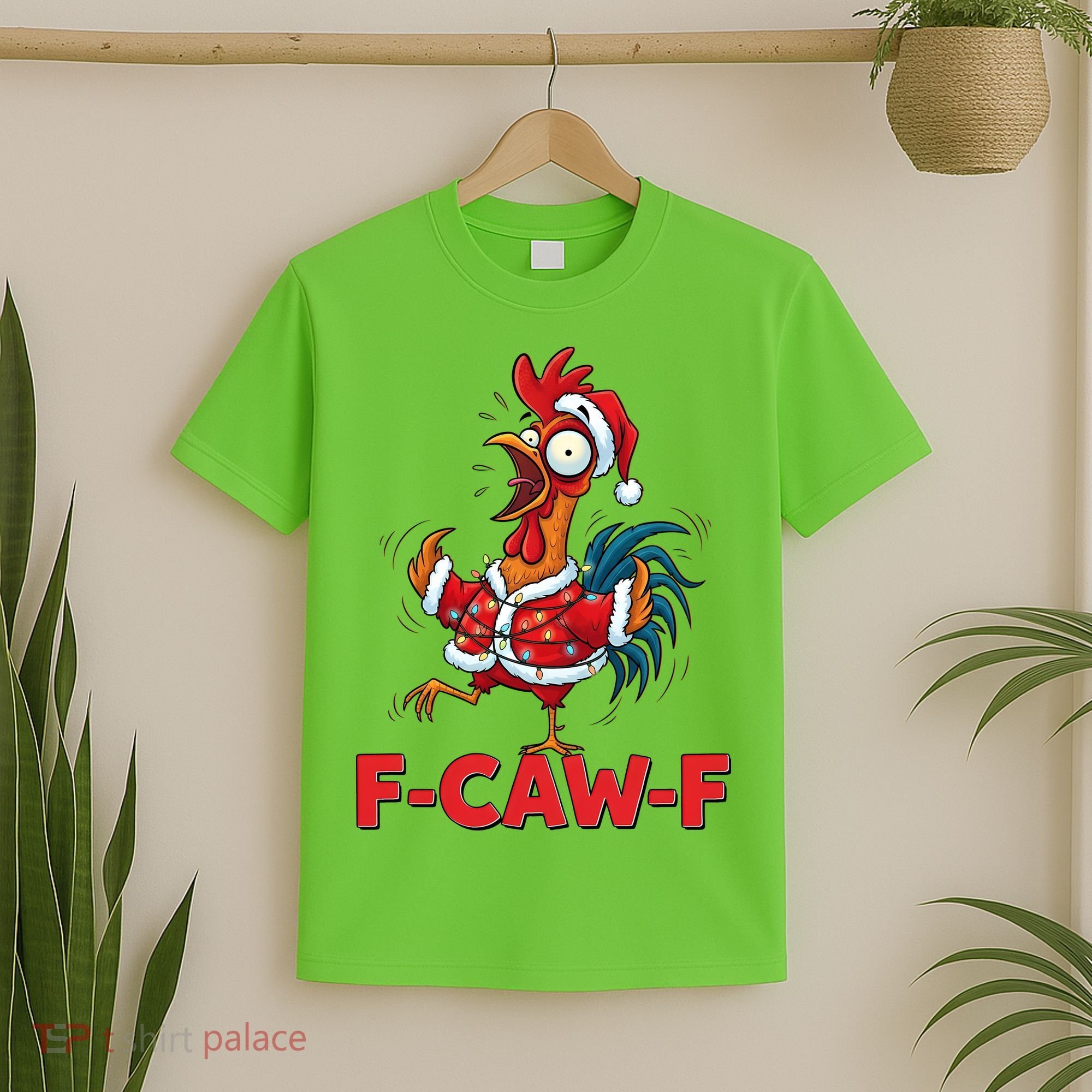 Funny Christmas  F CAW F Chicken Rooster T-Shirt