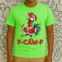 Funny Christmas  F CAW F Chicken Rooster T-Shirt thumb 3