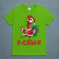 Funny Christmas  F CAW F Chicken Rooster T-Shirt thumb 5