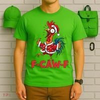 Funny Christmas  F CAW F Chicken Rooster T-Shirt thumb 6