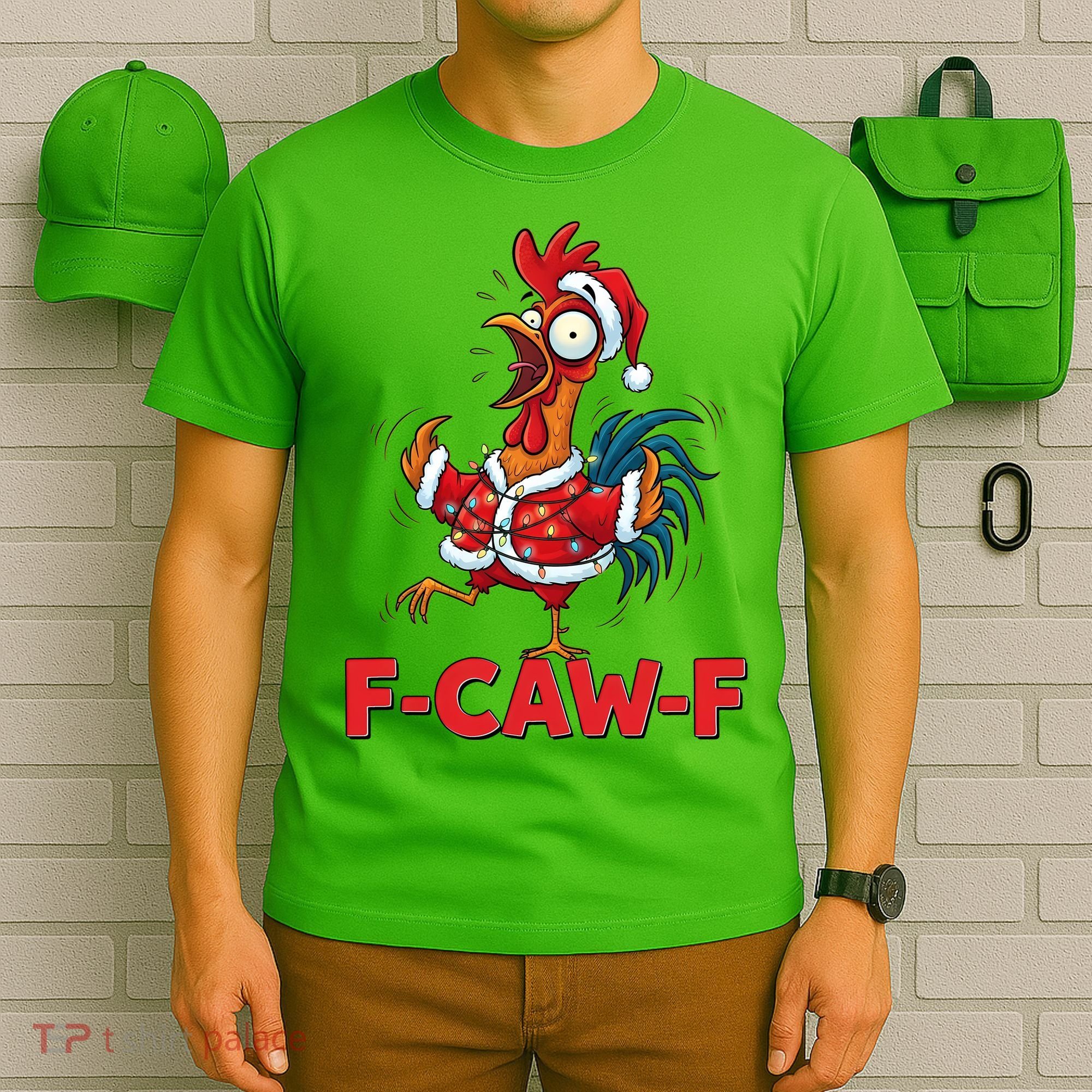 Funny Christmas  F CAW F Chicken Rooster T-Shirt