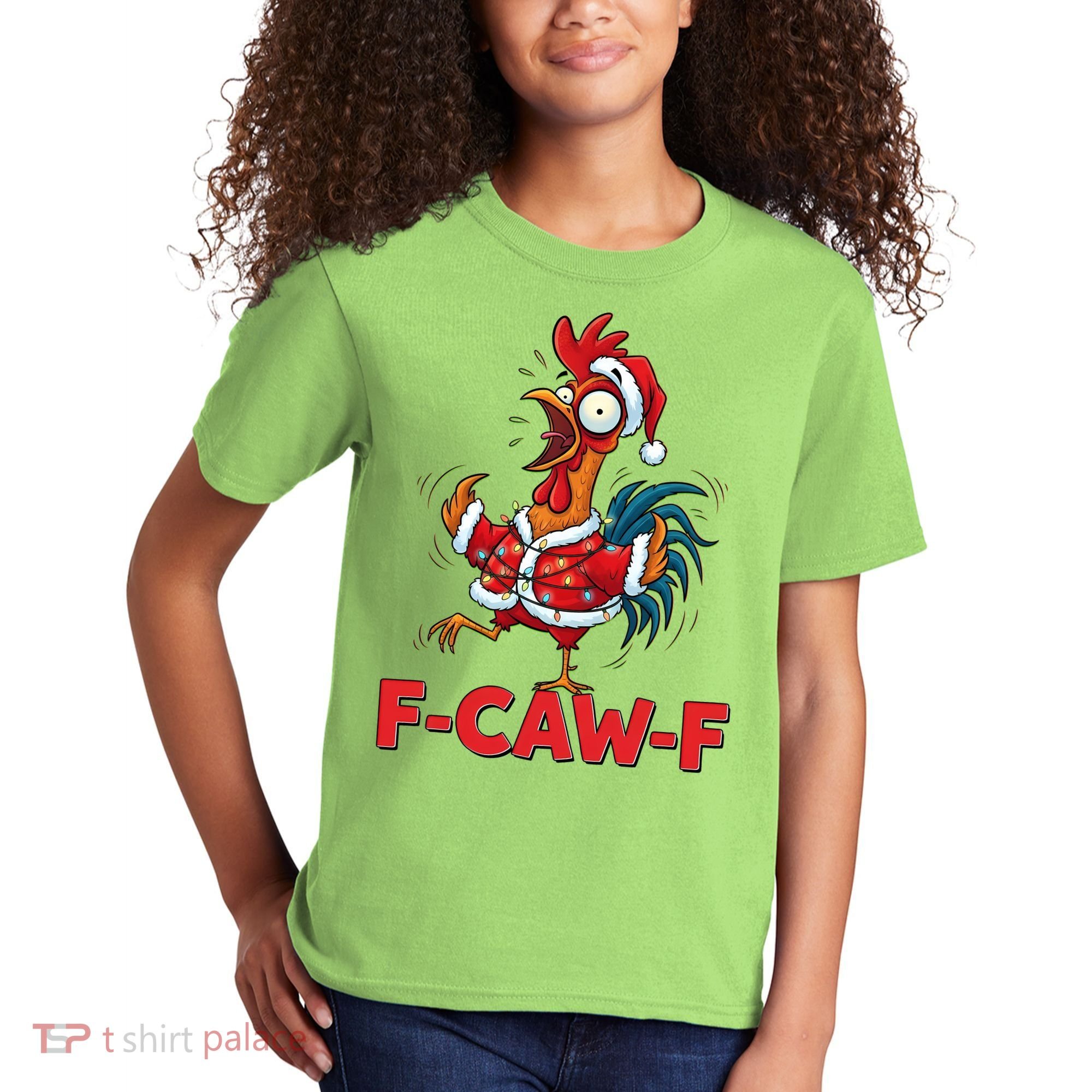 Funny Christmas  F CAW F Chicken Rooster Kids T-Shirt
