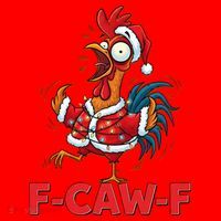 Funny Christmas  F CAW F Chicken Rooster Santa Hat thumb 1