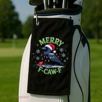 Funny Christmas F CAW F Crow Golf Towel thumb 2