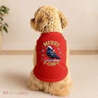 Funny Christmas F CAW F Crow Doggie Tank thumb 2