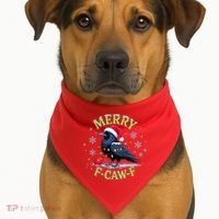 Funny Christmas F CAW F Crow USA-Made Doggie Bandana thumb 1