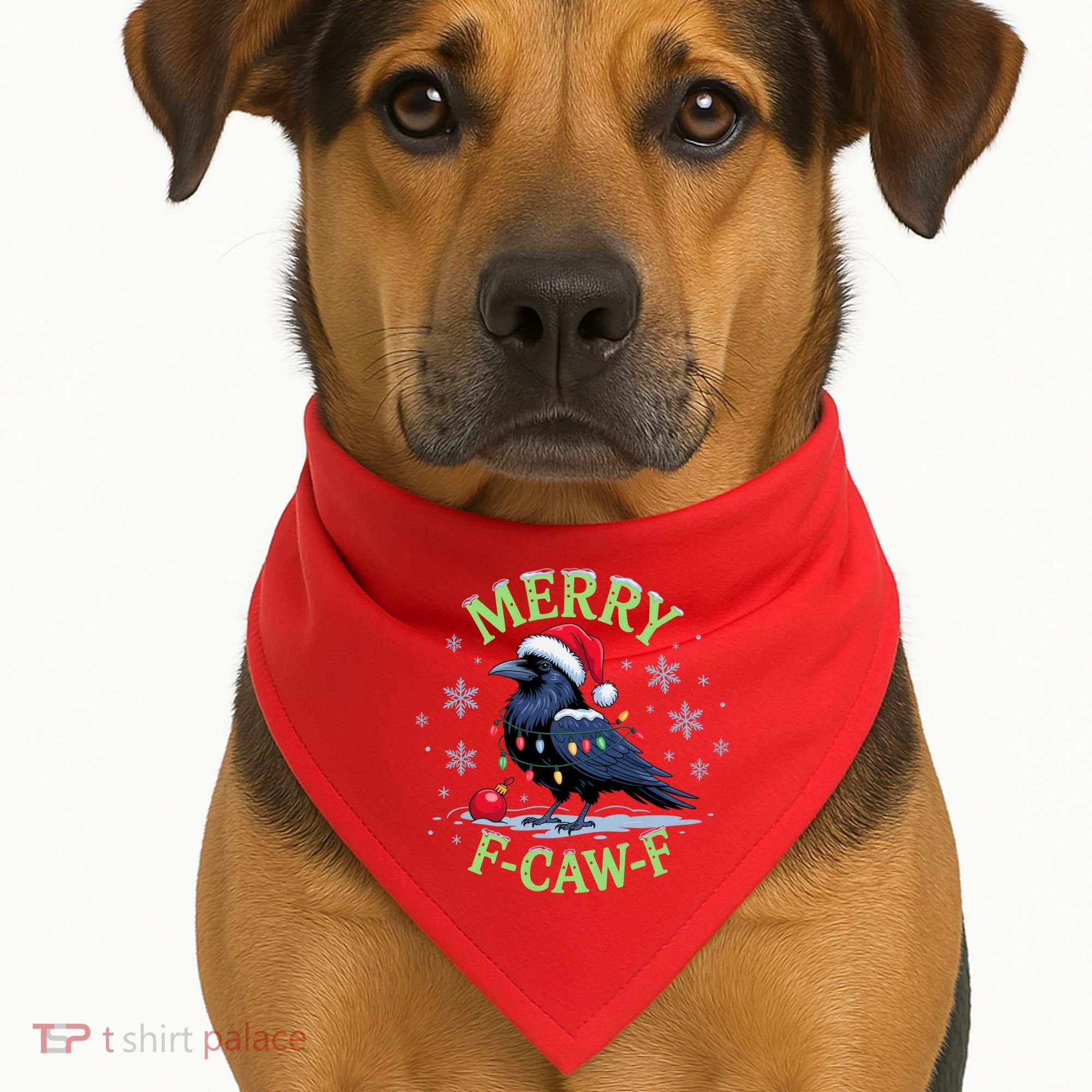 Funny Christmas F CAW F Crow USA-Made Doggie Bandana