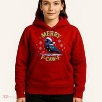 Funny Christmas F CAW F Crow Hoodie thumb 5