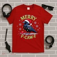 Funny Christmas F CAW F Crow T-Shirt thumb 5