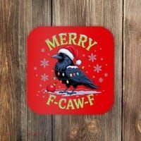 Funny Christmas F CAW F Crow Coaster thumb 0
