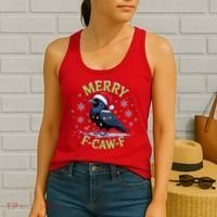 Funny Christmas F CAW F Crow Women's Tank Top thumb 2