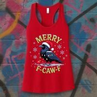 Funny Christmas F CAW F Crow Women's Tank Top thumb 3