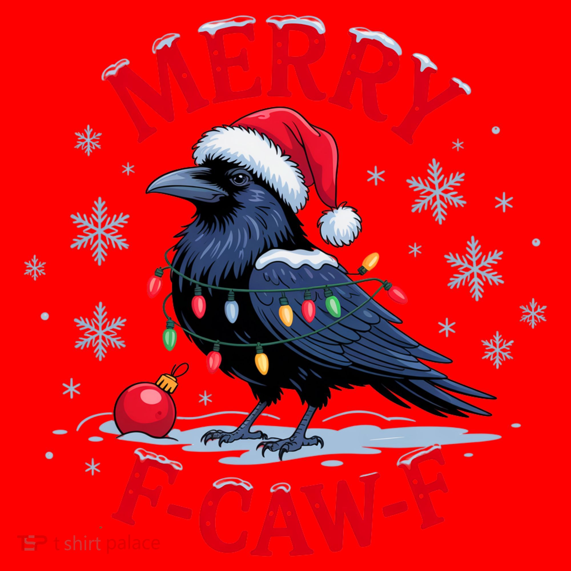 Funny Christmas F CAW F Crow Santa Hat