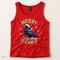 Funny Christmas F CAW F Crow Tank Top thumb 2