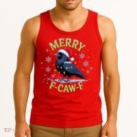 Funny Christmas F CAW F Crow Tank Top thumb 3