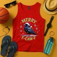 Funny Christmas F CAW F Crow Tank Top thumb 4