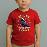 Funny Christmas F CAW F Crow Toddler T-Shirt thumb 2