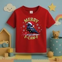 Funny Christmas F CAW F Crow Toddler T-Shirt thumb 3