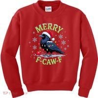 Funny Christmas F CAW F Crow Kids Sweatshirt thumb 0