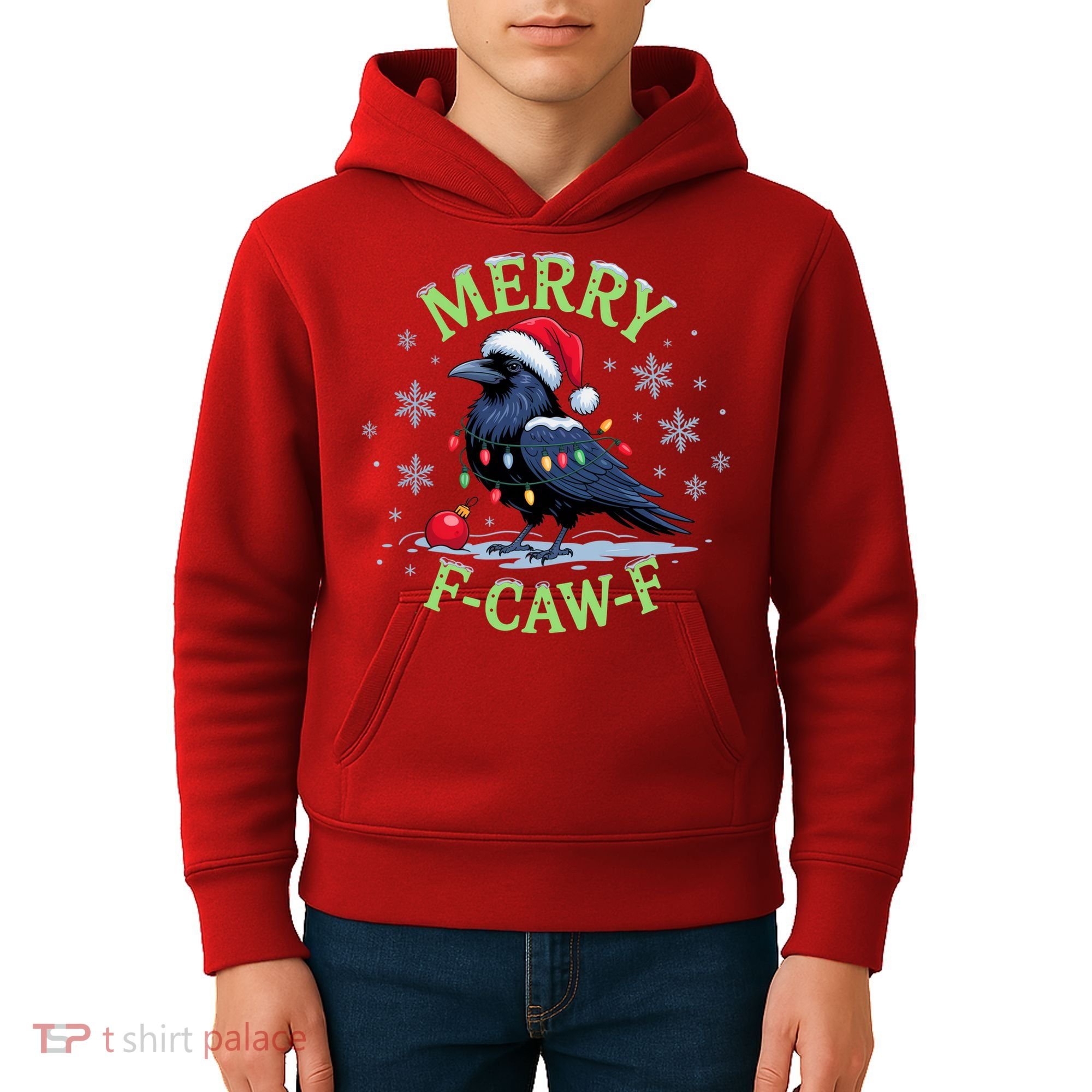 Funny Christmas F CAW F Crow Kids Hoodie