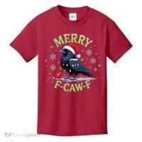 Funny Christmas F CAW F Crow Kids T-Shirt thumb 0