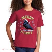 Funny Christmas F CAW F Crow Kids T-Shirt thumb 2