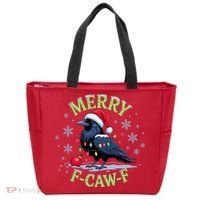 Funny Christmas F CAW F Crow Tote Bag thumb 0
