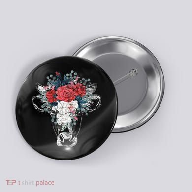 Flower Cow Button