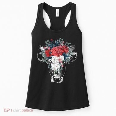 Flower Cow Women's Tank Top